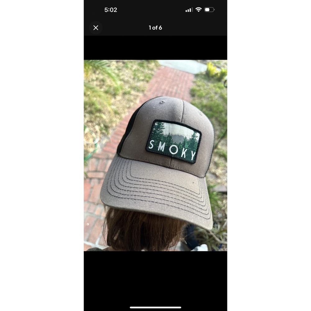 Park Hats Great Smoky Mountains Trucker Hat Grey Black Mesh Snapback Cap Smoky